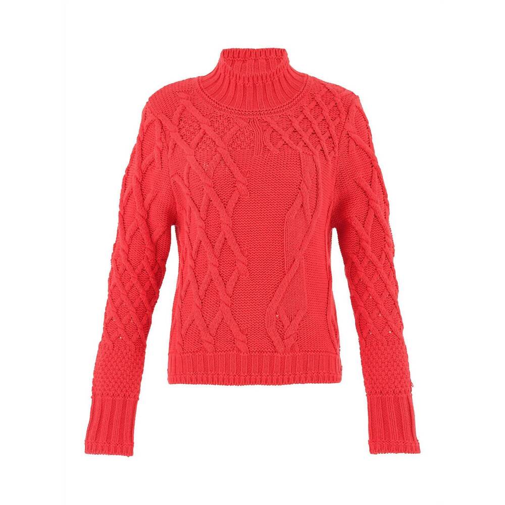 NEW DOLCEZZA women's cable knit sweater in red